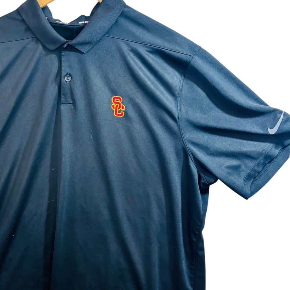 Nike Golf USC Trojans Dri-FIT Polo Shirt Mens Black Short Sleeve NCAA Large - Picture 5 of 6